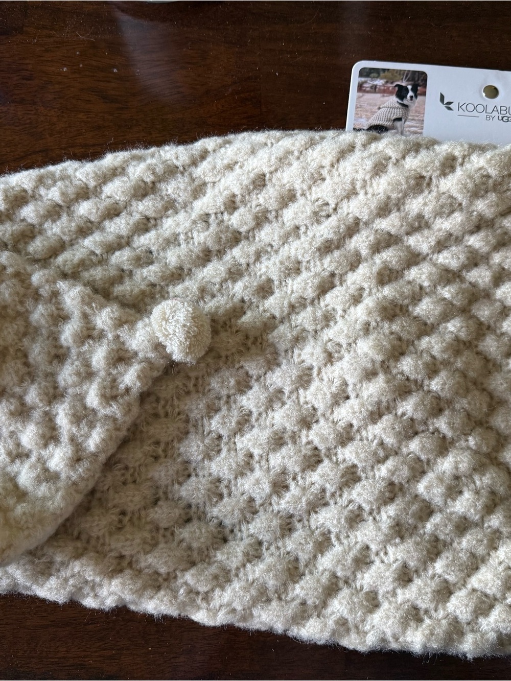 Koolaburra by UGG Cream Knit Dog Sweater Sz Large NEW